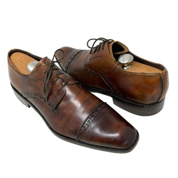 To Boot New York Burnished Brown Italian Leather Derby Cap Toe Shoes- Size 11.5 main image 6